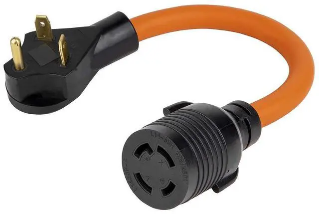 Main image of 1.5FT Nema TT-30P to L14-30R Adapter, 30-Amp RV to L14-30R Generator Transfer Switch Adapter 4-Prong Female Adapter STW 10AWG, 30A RV Generator to 30A 4-Prong Locking Female