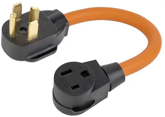 Main image of 1.5-Foot Nema 14-30P to 6-50R Welder Adapter Cable, 14-30 30A 4-Prong Dryer to 6-50R, STW 10 AWG Heavy Duty Cable