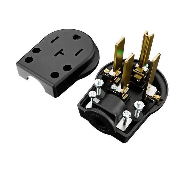 Alt view image 3 of 7 - Nema 14-50P Plug 50 Amp 125/250 Volt DIY Plug, 50Amp 4-Prong Dryer Plug for Dyer and Ranges, Work with Cable OD Max. 1.06 Inch
