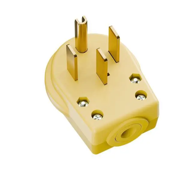 Alt view image 4 of 7 - Nema 14-50P 50 Amp 125/250 Volt DIY Plug, 50Amp 4-Prong Dryer Plug for Dryers and Ranges, Works with Cable OD Max. 1.06 Inch Yellow