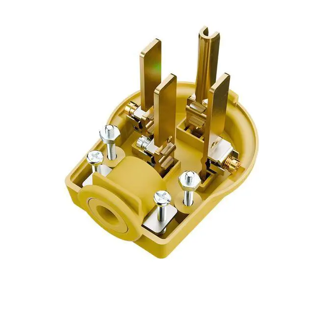 Alt view image 7 of 7 - Nema 14-50P 50 Amp 125/250 Volt DIY Plug, 50Amp 4-Prong Dryer Plug for Dryers and Ranges, Works with Cable OD Max. 1.06 Inch Yellow