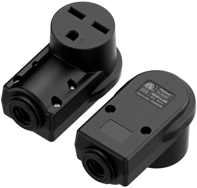Main image of 2PACK NEMA 6-30R Plug,6-30 30A/250V Female Connector, (ETL Certified) 30Amp 250Volt Cord End Socket, Female 30A Welder Receptacle, Heavy Duty, Black.