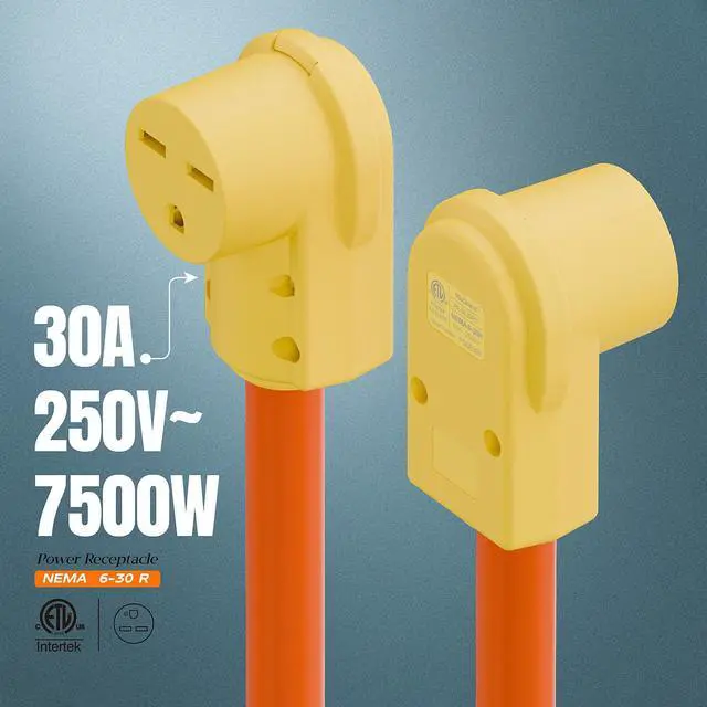 Alt view image 6 of 7 - NEMA 6-30R Plug,6-30 30A/250V Female Connector, (ETL Certified) 30Amp 250Volt Cord End Socket, Female 30A Welder Receptacle, Heavy Duty, Yellow.