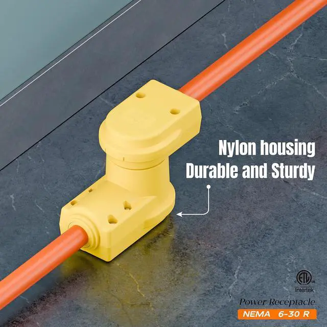Alt view image 7 of 7 - NEMA 6-30R Plug,6-30 30A/250V Female Connector, (ETL Certified) 30Amp 250Volt Cord End Socket, Female 30A Welder Receptacle, Heavy Duty, Yellow.