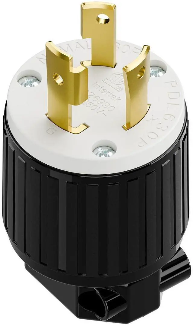 Main image of NEMA L6-30P 30A 250V Locking Plug, Plugrand Generator 30A Male Plug, 2 Pole, 3 Wire, Industrial Grade Locking Plugs, Easy Assembly 3-Prong Male Straight Blade DIY Connector