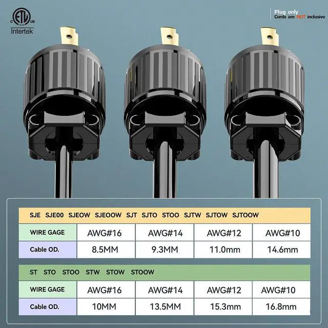 Alt view image 6 of 7 - NEMA L6-30P Locking Plug, (ETL Listed) Twist Lock L6-30 30Amp 250Volt Male AC Connector, Industrial Grade 30A 250V Replacement Plugs, T-Shaped Rotated Blade, PDL630P Black