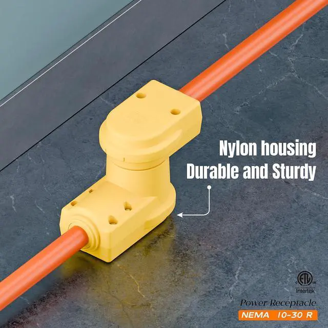 Alt view image 7 of 7 - NEMA 10-30R Plug,10-30 30A/125/250V Female Connector, (ETL Certified) 30Amp 125/250Volt Cord End Socket, Female 30A Dryer Receptacle, Heavy Duty, Yellow.