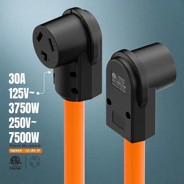 Alt view image 6 of 7 - 2PACK NEMA 10-30R Plug,10-30 30A/125/250V Female Connector, (ETL Certified) 30Amp 125/250Volt Cord End Socket, Female 30A Dryer Receptacle, Heavy Duty, Black.
