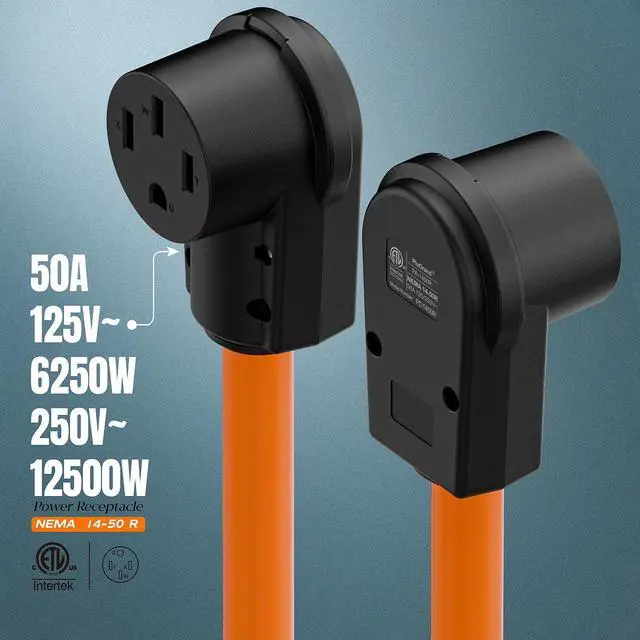 Alt view image 5 of 7 - (2PACK) NEMA 14-50R Plug,14-50 50A/125/250V Female Connector, (ETL Certified) 50Amp 125/250Volt Cord End Socket, Female 50A Dryer Receptacle, Heavy Duty, Black.