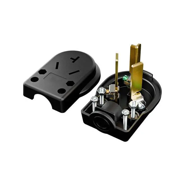 Alt view image 4 of 7 - 2 in 1 Nema 10-30P & NEMA 10-50P Plug, Plugrand UL Listed 30/50 Amp 125/250 Volt Angle Plug, 3 Pole 3 Wire Straight Blade for Dryer Ranges Replacement Connector, Support Cable OD Max. 1.0 Inch
