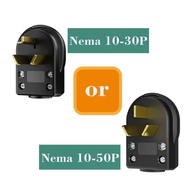 Alt view image 3 of 7 - 2 in 1 Nema 10-30P & NEMA 10-50P Plug, Plugrand UL Listed 30/50 Amp 125/250 Volt Angle Plug, 3 Pole 3 Wire Straight Blade for Dryer Ranges Replacement Connector, Support Cable OD Max. 1.0 Inch