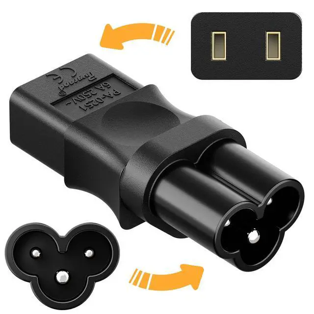 Alt view image 5 of 7 - PA-0251 IEC C6 to C9 Power Adapter, IEC 320 C9 Cord Adapter | Replacement Adapter Compatible with Roland MK-80, D-50 Synthesizer, MKS-20/ SG1D etc.