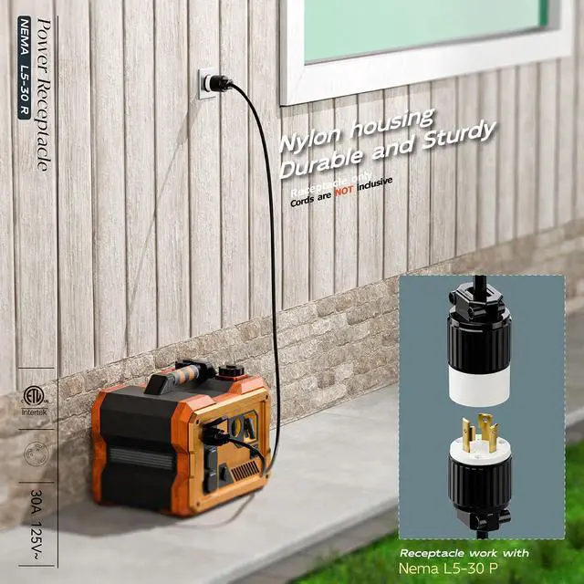 Alt view image 5 of 7 - NEMA L5-30R(L5-30C) 30A 125V Locking Receptacle Generator 30A Female Socket, 2 Pole, 3 Wire, Industrial Grade Locking Outlet, Easy Assembly 3-Prong Male Straight Blade DIY