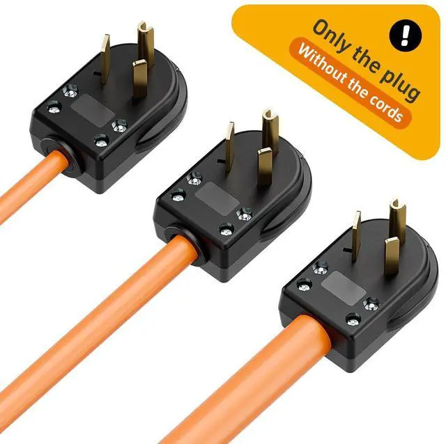 Alt view image 6 of 7 - 50AMP 277Volt Nema 7-50P Plug 50A 277V Angle Plug, 3 Pole 3 Wire Grounding Straight Blade Plugs for Welders, Work with Cable OD Max. 1.0 Inch