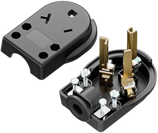 Alt view image 3 of 7 - 30AMP 277Volt Nema 7-30P Plug 30A 277V Heavy Duty Plug, 3 Pole 3 Wire Grounding Straight Blade Plugs for Welders, Work with Cable OD Max. 1.0 Inch