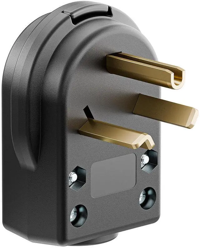 Alt view image 6 of 7 - 30AMP 277Volt Nema 7-30P Plug 30A 277V Heavy Duty Plug, 3 Pole 3 Wire Grounding Straight Blade Plugs for Welders, Work with Cable OD Max. 1.0 Inch