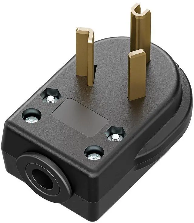 Alt view image 7 of 7 - 30AMP 277Volt Nema 7-30P Plug 30A 277V Heavy Duty Plug, 3 Pole 3 Wire Grounding Straight Blade Plugs for Welders, Work with Cable OD Max. 1.0 Inch