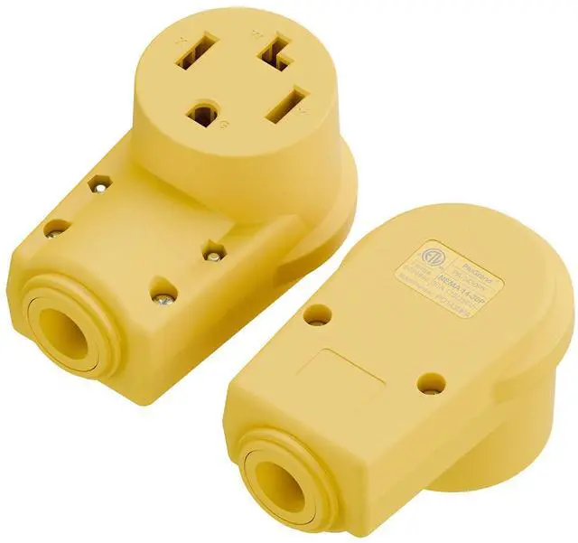 Main image of (2PACK) NEMA 14-30R Plug,14-30 30A/125/250V Female Connector, (ETL Certified) 30Amp 125/250Volt Cord End Socket, Female 30A Dryer Receptacle, Heavy Duty, Yellow.
