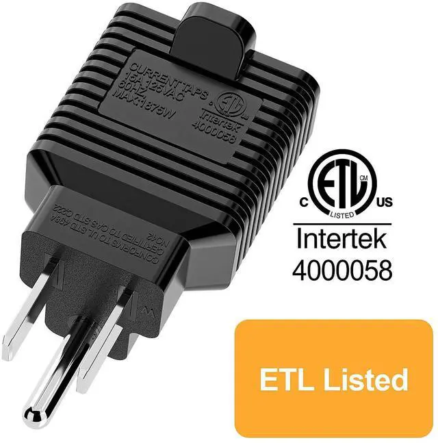 Alt view image 5 of 7 - (5Pack) Nema 5-15P to 5-20R Adapter, ETL Verified 2-in-1 15Amp 125Volt to 20Amp 125Volt Power Adapter, Household 15A to 20A Adapter T-Blade 15Amp to 20Amp