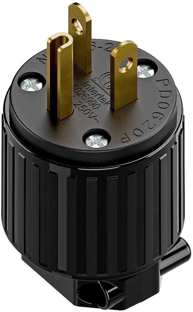 Main image of NEMA 6-20P Male Plug, ETL Listed 20AMP/250VOLT,20A Straight DIY Male, USA/Canada 3-Prong Connector, 20A/250V Plug Household AC Industrial Grade Plugs Black Color