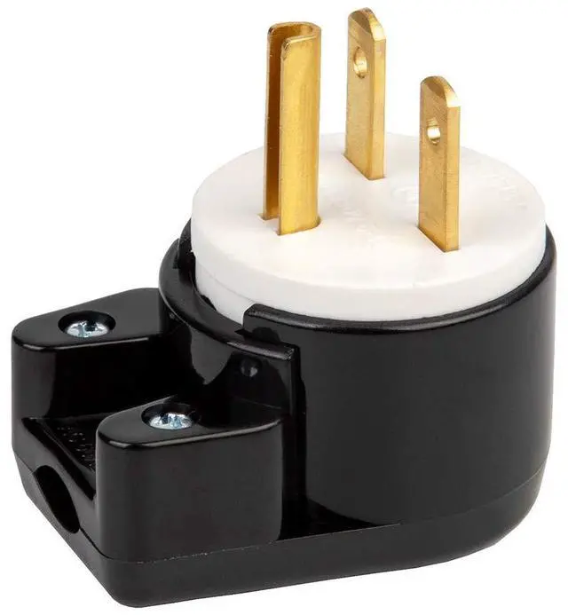 Main image of 90 Degree Nema 6-15P Plug, Plugrand Right Angle ETL Listed 15A 250V Plug | 12-Directions Rotatable 6-15 Connector, Easy Assembly 15Amp 250Volt USA Canada 3-Prong Male Angled 15A Plug, Black & White