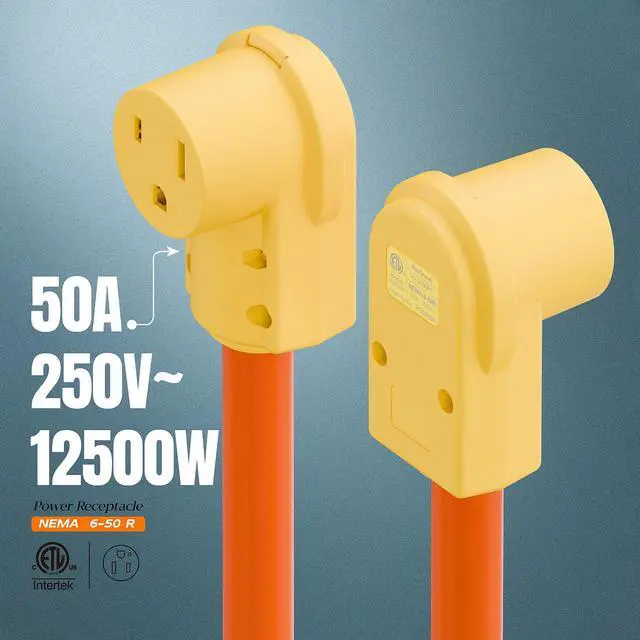 Alt view image 6 of 7 - NEMA 6-50R Plug,6-50R 50A/250V Welder Female Socket (ETL Certified) 50Amp 250Volt Cord End Receptacle for Welders & Driers, Heavy Duty Welder 3-Prong, Yellow
