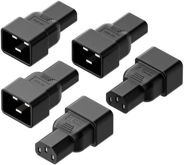 Main image of 5 PACK IEC 320 C13 to C20 AC Adapter, IEC 15A to 10A,16A to 10A AC Converter,C20 16A to C13 10A Power Connector