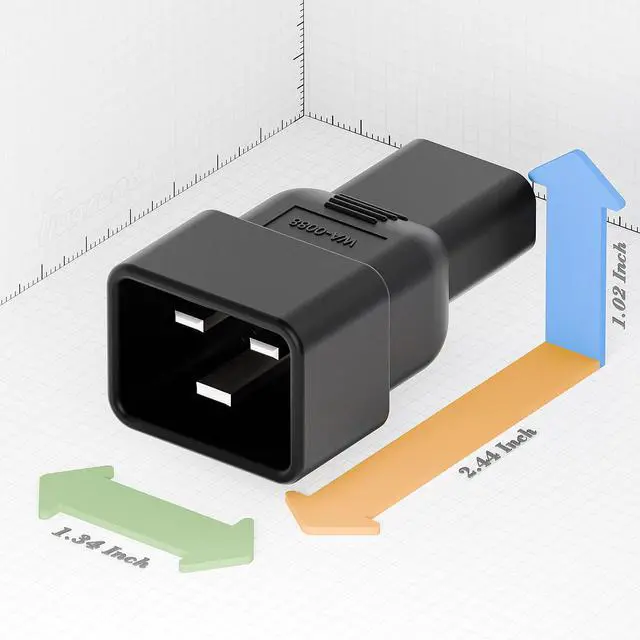 Alt view image 2 of 7 - 5 PACK IEC 320 C13 to C20 AC Adapter, IEC 15A to 10A,16A to 10A AC Converter,C20 16A to C13 10A Power Connector