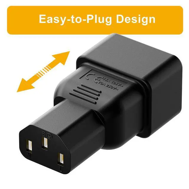 Alt view image 3 of 7 - 5 PACK IEC 320 C13 to C20 AC Adapter, IEC 15A to 10A,16A to 10A AC Converter,C20 16A to C13 10A Power Connector