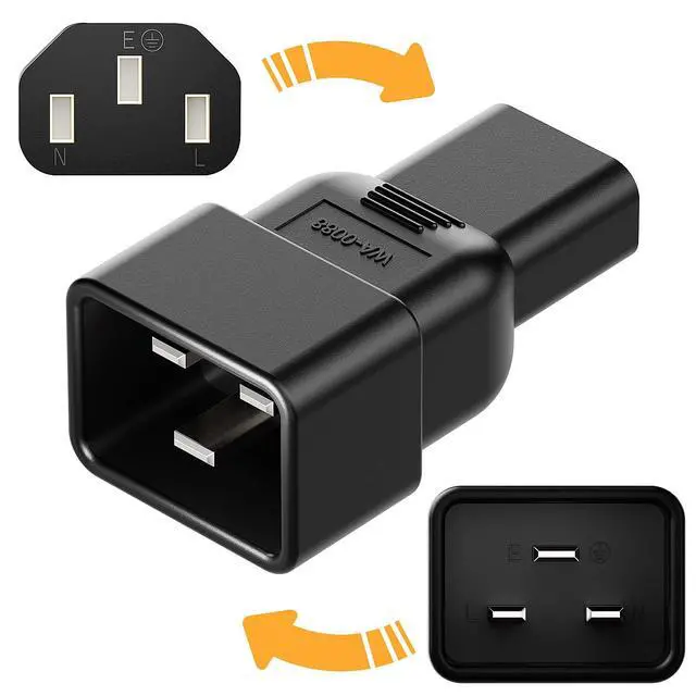Alt view image 4 of 7 - 5 PACK IEC 320 C13 to C20 AC Adapter, IEC 15A to 10A,16A to 10A AC Converter,C20 16A to C13 10A Power Connector