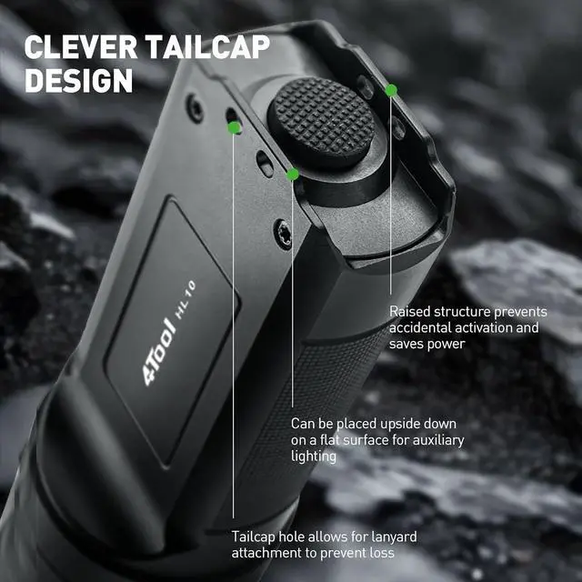 Alt view image 7 of 7 - NEXTORCH HL10 10000 Lumens Tactical Search Flashlight 476 Meters Beam | Compact Rechargeable Ultra-Bright LED Light, USB-C Fast Charging, IP67 Waterproof Flat-Body Design for Outdoor, Camping Trips