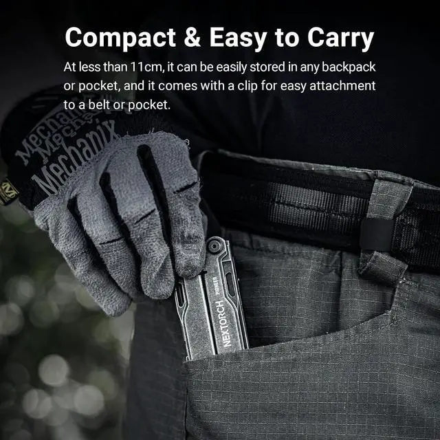 Alt view image 6 of 7 - NEXTORCH PIONEER 14-IN-1 Multi-tools Full-Size,Versatile Multi-tool Set with Scissors Needle Nose Pliers Pocket Clip Multi-tool (STONE WASHED FINISH)