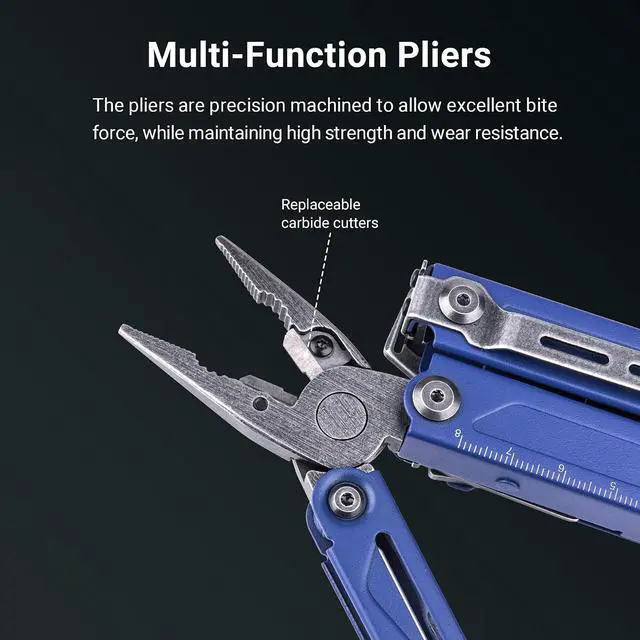 Alt view image 4 of 7 - NEXTORCH PIONEER MT20 14-IN-1 Multi-tools Full-Size,Multi-tool Set with Scissors Needle Nose Pliers Pocket Clip Multi-tool for DIY Home Outdoors Everyday Carry Men Gift Color (BLUE with Glass Breaker)