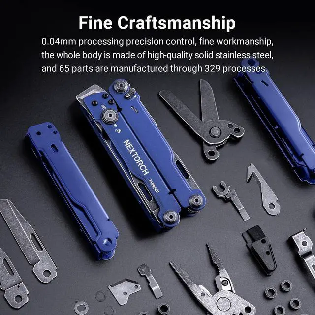 Alt view image 5 of 7 - NEXTORCH PIONEER MT20 14-IN-1 Multi-tools Full-Size,Multi-tool Set with Scissors Needle Nose Pliers Pocket Clip Multi-tool for DIY Home Outdoors Everyday Carry Men Gift Color (BLUE with Glass Breaker)