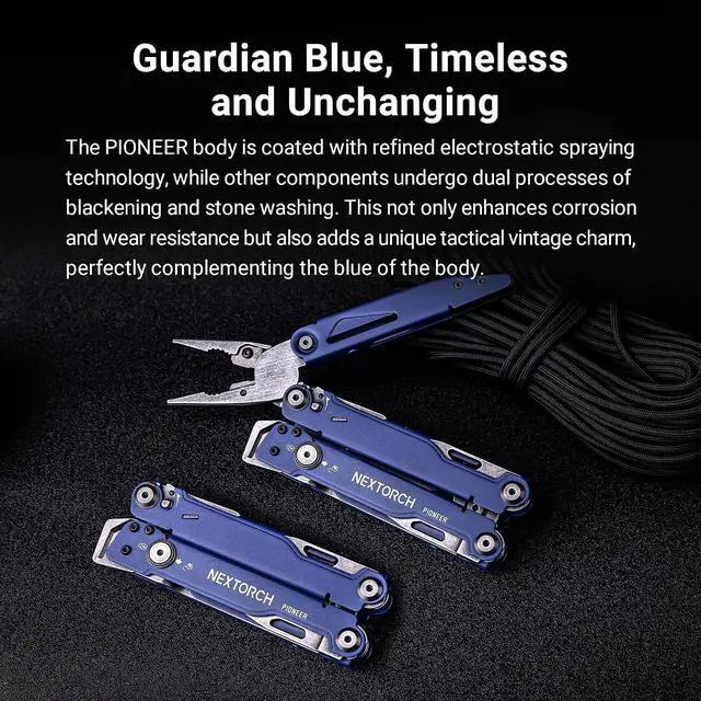 Alt view image 7 of 7 - NEXTORCH PIONEER MT20 14-IN-1 Multi-tools Full-Size,Multi-tool Set with Scissors Needle Nose Pliers Pocket Clip Multi-tool for DIY Home Outdoors Everyday Carry Men Gift Color (BLUE with Glass Breaker)