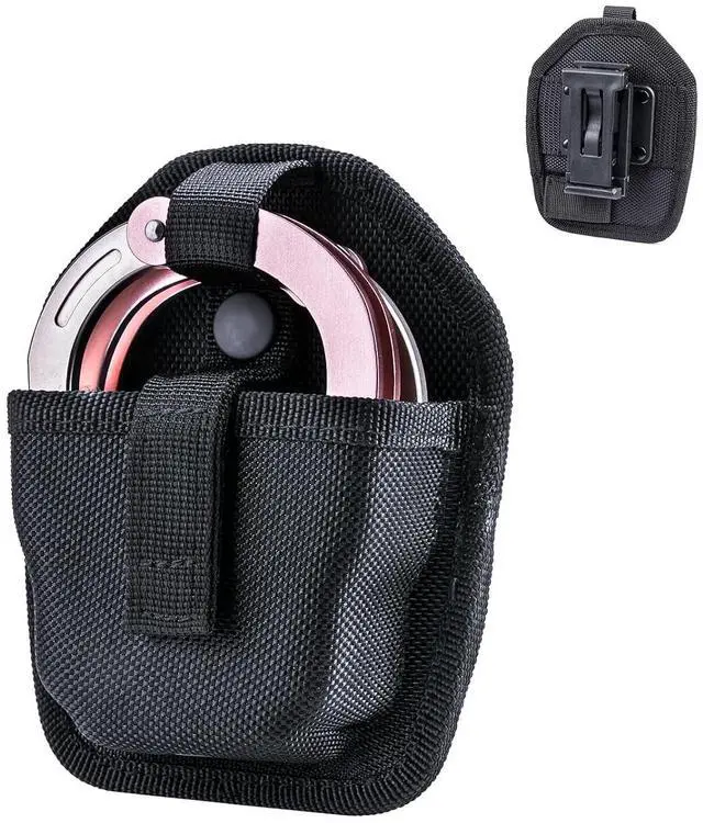 Main image of NEXTORCH V12 V22 Handcuff Holder Heavy Duty Nylon Handcuff Case with Clip, Holster Belts Clamp Chain & Hinged Hand Cuff Pouch for Vest