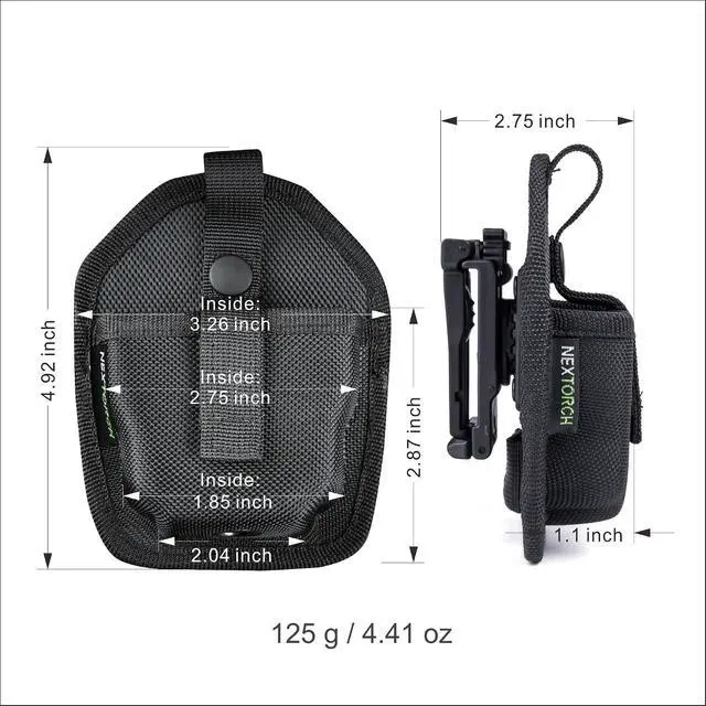 Alt view image 2 of 7 - NEXTORCH V12 V22 Handcuff Holder Heavy Duty Nylon Handcuff Case with Clip, Holster Belts Clamp Chain & Hinged Hand Cuff Pouch for Vest