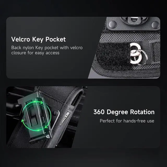 Alt view image 4 of 7 - NEXTORCH V12 V22 Handcuff Holder Heavy Duty Nylon Handcuff Case with Clip, Holster Belts Clamp Chain & Hinged Hand Cuff Pouch for Vest