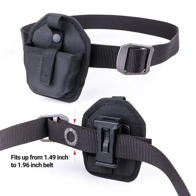 Alt view image 3 of 7 - NEXTORCH V12 V22 Handcuff Holder Heavy Duty Nylon Handcuff Case with Clip, Holster Belts Clamp Chain & Hinged Hand Cuff Pouch for Vest