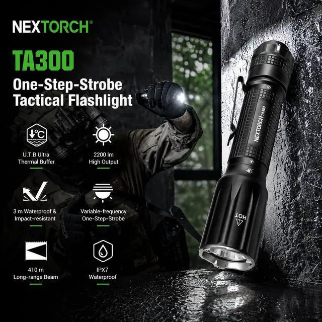 Alt view image 3 of 7 - NEXTORCH TA30D Flashlight Rechargeable 2200 Lumen EDC with Ring | High Lumens Bright Pocket EDC Waterproof Flashlight for Outdoor Camping