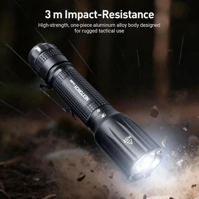 Alt view image 5 of 7 - NEXTORCH TA30D Flashlight Rechargeable 2200 Lumen EDC with Ring | High Lumens Bright Pocket EDC Waterproof Flashlight for Outdoor Camping