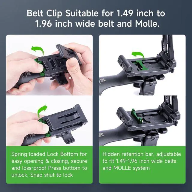 Alt view image 3 of 7 - NEXTORCH V55 Flashlight Holster Small Handheld Flashlight Holder Pouch | Flashlight Holster with 360 Degree Rotation Suitable for (21-31mm head diameter, 19-23mm barrel diameter flashlight)