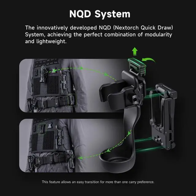 Alt view image 7 of 7 - NEXTORCH Flashlight Holster V55L Handheld Flashlight Holder 360° Rotation | Flashlight Holster Pouch Suitable for (27-39mm head diameter, 24-28mm barrel diameter flashlight) for 1.49-1.96 inch Belt