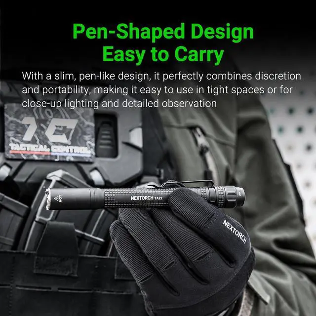 Alt view image 4 of 7 - NEXTORCH TA22 Tactical EDC Pen Flashlight Rechargeable, 850 Lumens EDC | Pocket LED Penlight, Waterproof & Impact-Resistant with Multi-Mode for Law Enforcement, File Viewing, Camping, Outdoor Search