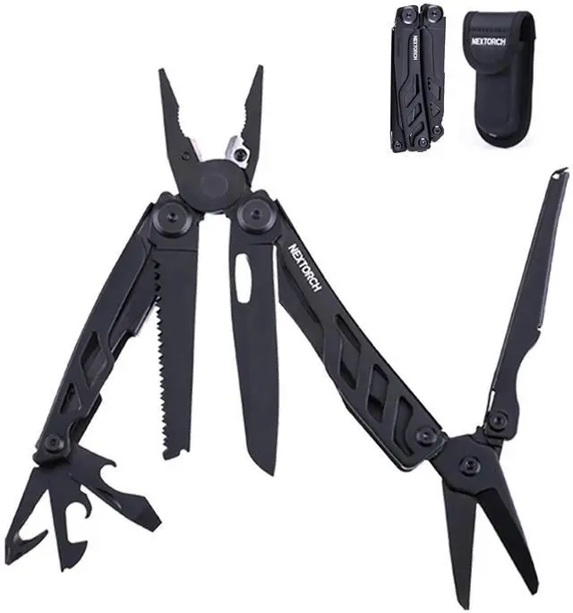 Main image of NEXTORCH MT10 16-in-1 Multi-Tool Stainless Steel Pocket EDC with Scissors | Pocket Knife Multitool Pliers Utility Multi Tool for Camping Outdoor Activities DIY with Sheath Gear
