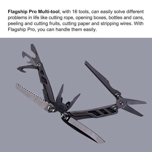 Alt view image 5 of 7 - NEXTORCH MT10 16-in-1 Multi-Tool Stainless Steel Pocket EDC with Scissors | Pocket Knife Multitool Pliers Utility Multi Tool for Camping Outdoor Activities DIY with Sheath Gear