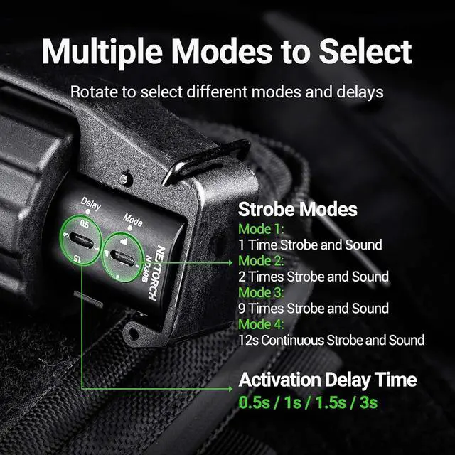 Alt view image 5 of 7 - NEXTORCH ND30B 11,000 Lumen Civilian Electronic Tactical Distraction Device | 360° Strobe Light & 130dB Audio Output with Anti-Slip Rubber Grip, Signaling for Training, Home Preparedness, Simulations
