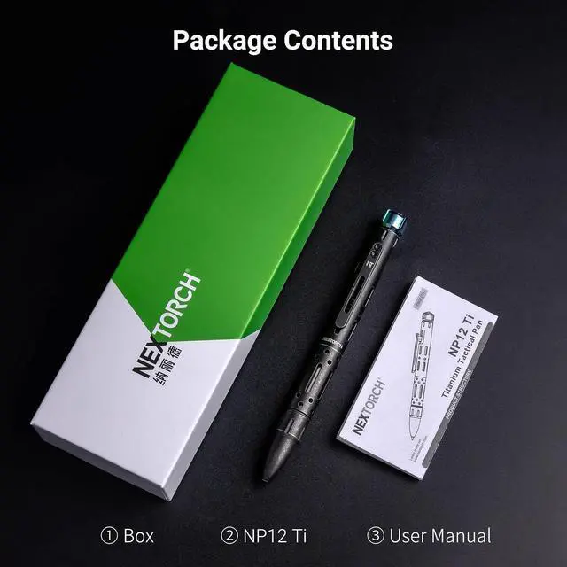 Alt view image 4 of 7 - NEXTORCH NP12 Ti Titanium Alloy Pen with Stress-Relief Spinner & Bolt-Action Design Black Stonewashed Finish, Smooth Writing with German SCHMIDT Refill, Lightweight EDC Carry