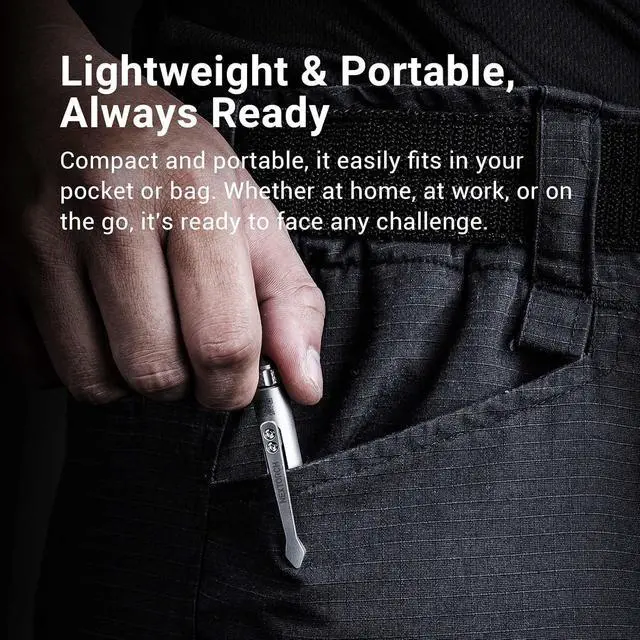 Alt view image 5 of 7 - NEXTORCH NP11 Ti Titanium Alloy Pen with Stress-Relief Spinner & Bolt-Action Design Smooth Writing, Lightweight EDC Carry