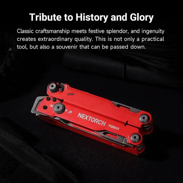 Alt view image 4 of 7 - NEXTORCH PIONEER MT20 14-IN-1 Multi-tools Full-Size,Versatile Multi-tool Set with Scissors Needle Nose Pliers Pocket Clip Multi-tool (RED with Glass Breaker)
